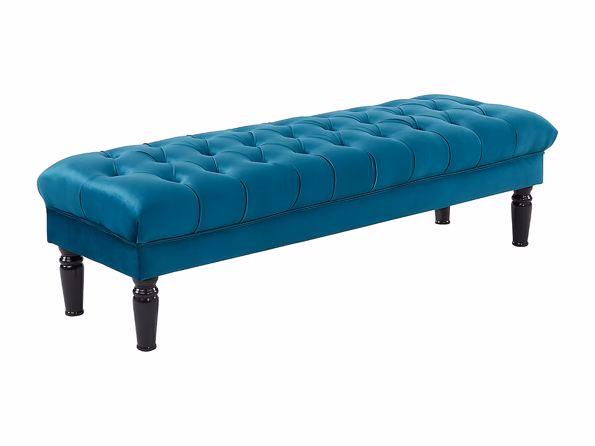 Banc RINALDO – Velours bleu canard