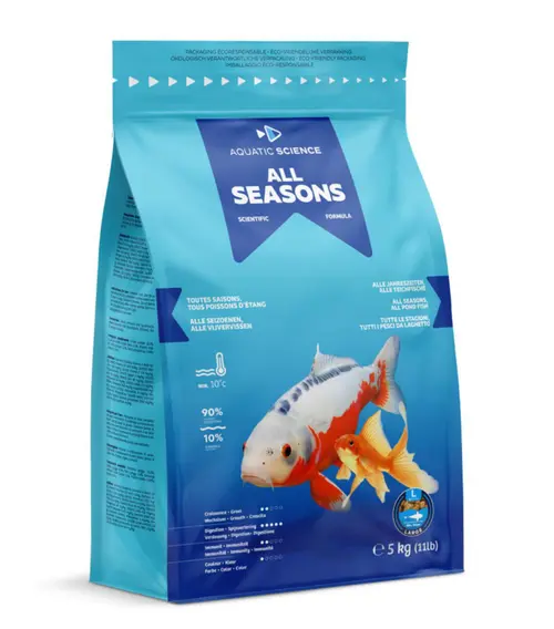 Nourriture annuelle pour poisson d'étang de minimum 25 cm de long Aquatic Science All Seasons - Taille L sac de 5 kg