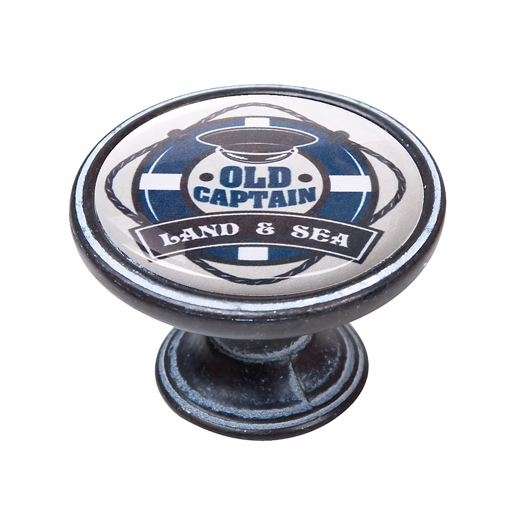 Bouton de meuble zamac diamètre 37 mm oxydé decapé old captain piéces – lot de 12