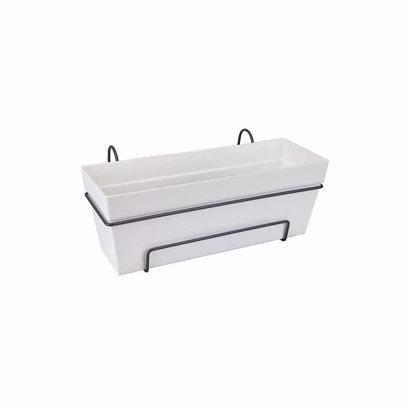 Elho Loft Urban Balconniere Allin1 50 – Blanc, L 49 x B 27 x H 21 cm, Balconextérieur, 100% recyclé