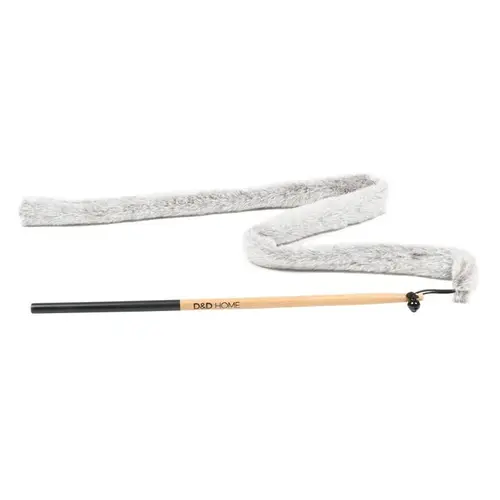 Canne à pêche pour chat coloris gris D&D Home Lovi - 35 x 1,5 x 1,5 cm
