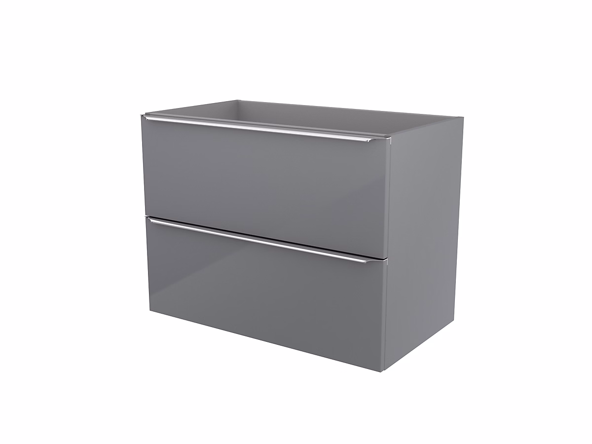 Meuble sous vasque suspendu l.80 x H.60 x P.45 cm | gris brillant – GoodHome Imandra