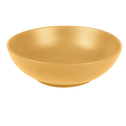 Assiette calotte coloris jaune en grès Vésuvio - Ø 19 cm
