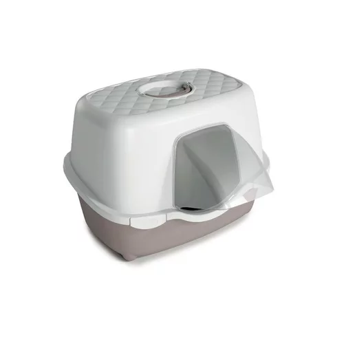 Maison de toilette pour chat taupe avec auvent Zolux Smart - 54,4 x 56 x 39 cm