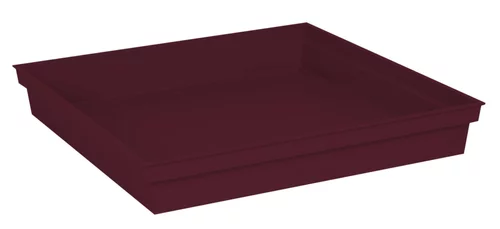 Soucoupe carrée en plastique rouge Bourgogne Eda Toscane - 40 x 40 cm