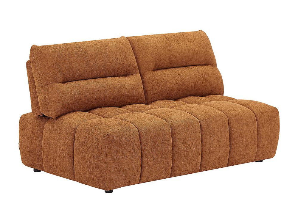 Canapé 2 places dossier avance – recule en tissu texturé terracotta APOLIU