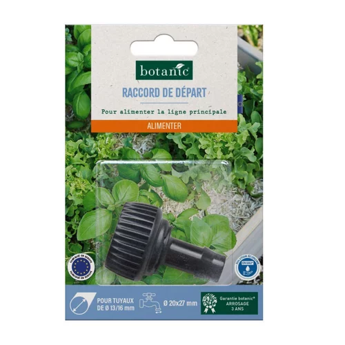 Raccord de départ - Branchement cannelé F - Ø 20 x 27 mm pour tuyau Ø 13/16 mm