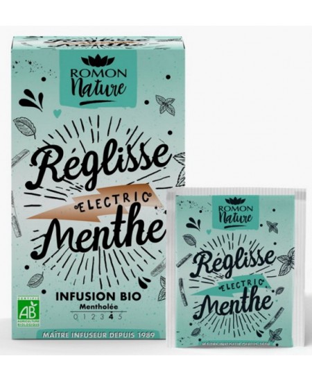 Romon Nature - Infusion plaisir Réglisse Menthe bio 16 sachets