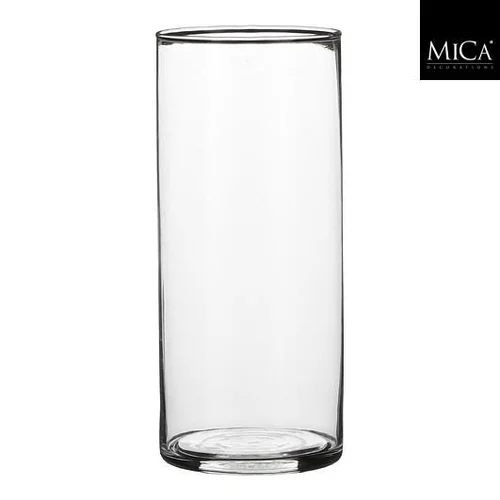 Vase cylindre en verre transparent Carly - Ø 9 x H 19 cm