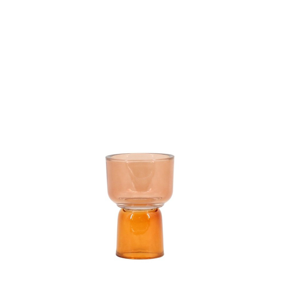 Objet décoratif – Bougeoir double entrée en verre 15cm
