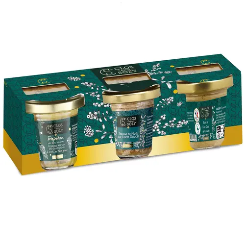 Coffret gourmand Clos Saint Sozy Petits délices de fête - les 3 pièces