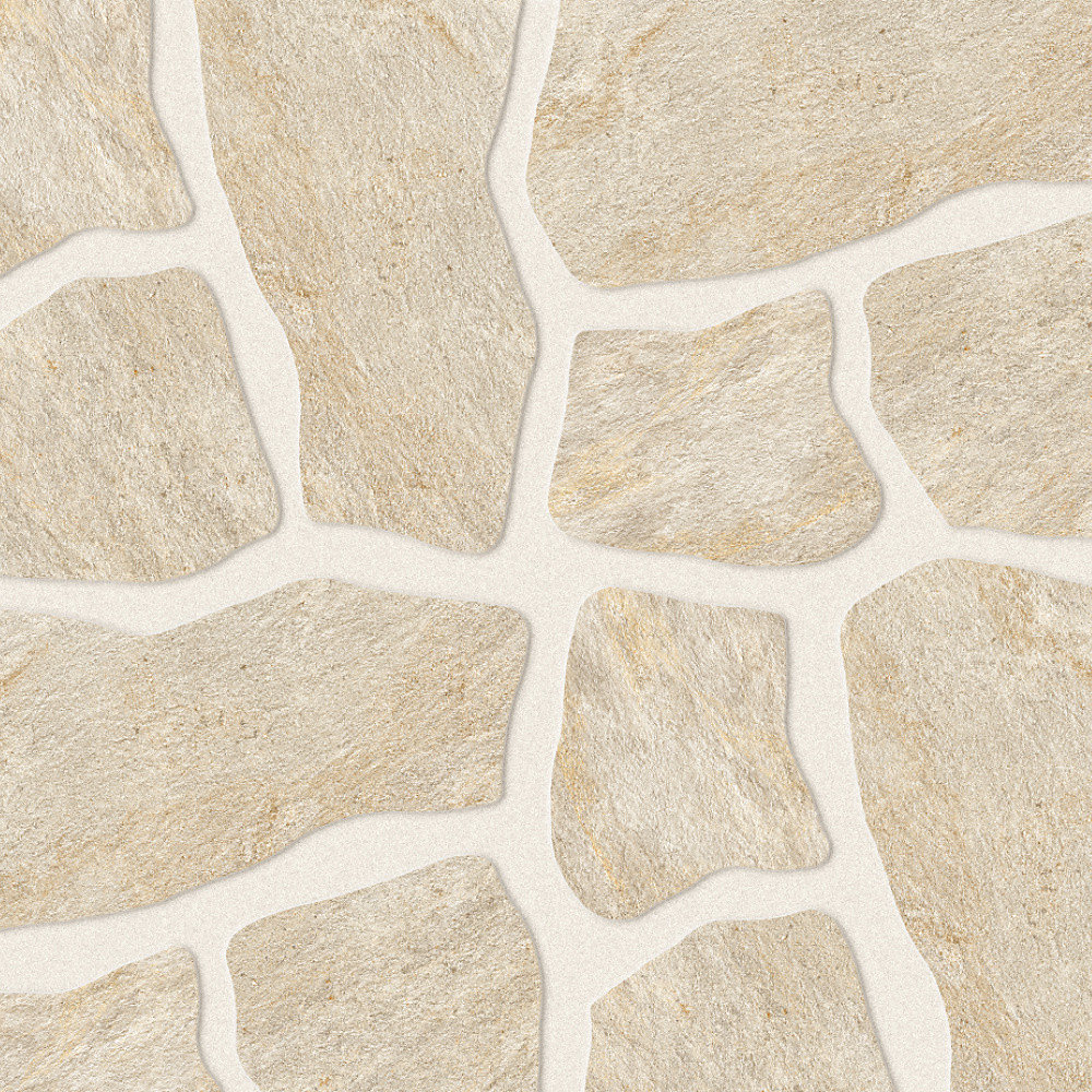 Carrelage effet Pierre Quartzite Gris Beige Dalle A+B 54 × 54 × 2 cm Salvero – Sol extérieur (vendu par carton de 0, 796 m²), RO'MA CA