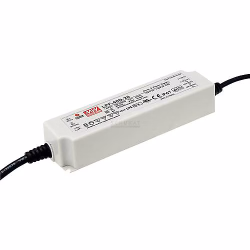 Driver LED Mean Well LPF-40D-42 40 W – sortie mixte CV+CC, IP67, boîtier plastique