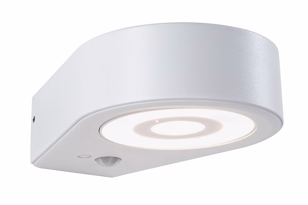 Applique d'extérieur LED Silma Détecteur de mouvement crépusculaire (IR) IP44 65 × 186 mm 3000K 5 | 5W / 0 – 7W 600lm 230V Blanc Alumini