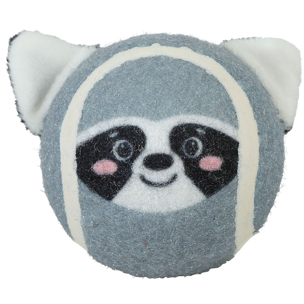 Balle de tennis D 8 cm en forme d'animaux tête raton laveur pour chien | Chien