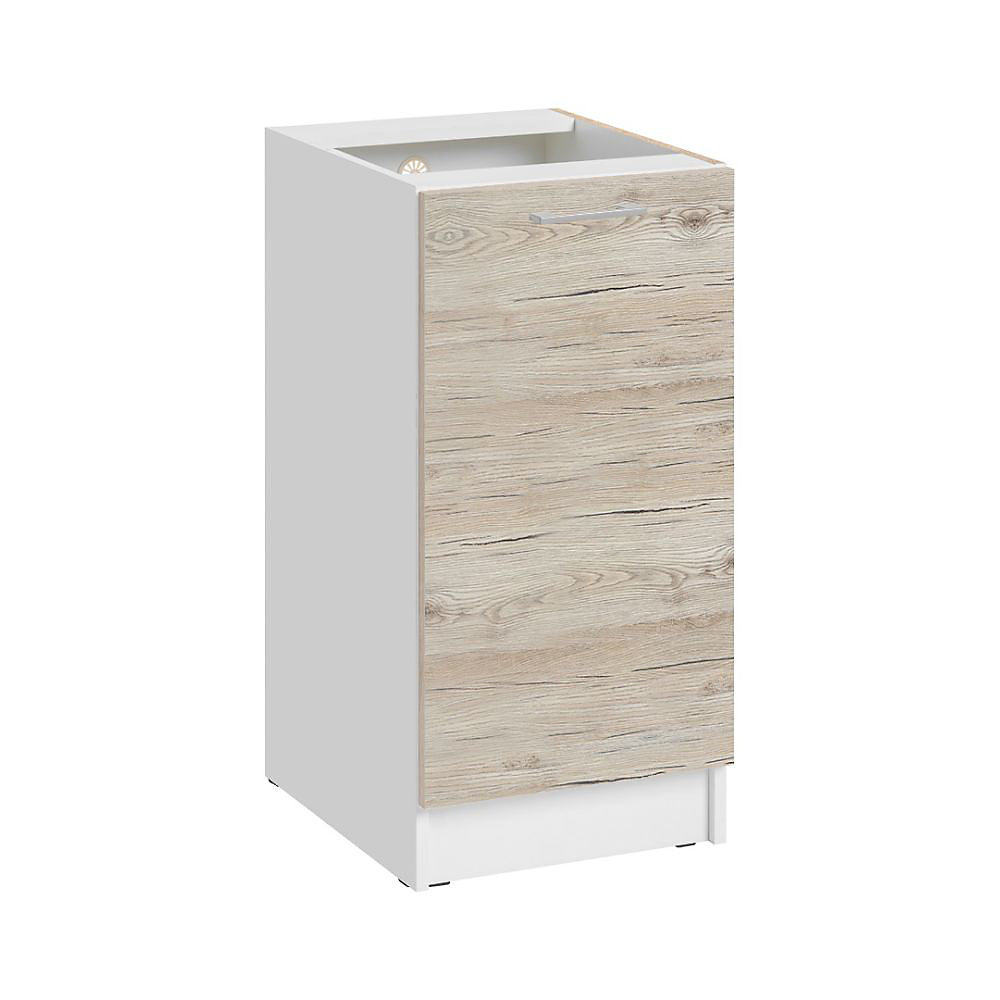 Cuisineandcie – Meuble bas de cuisine Eco Noyer Blanchi 1 porte L 40 cm