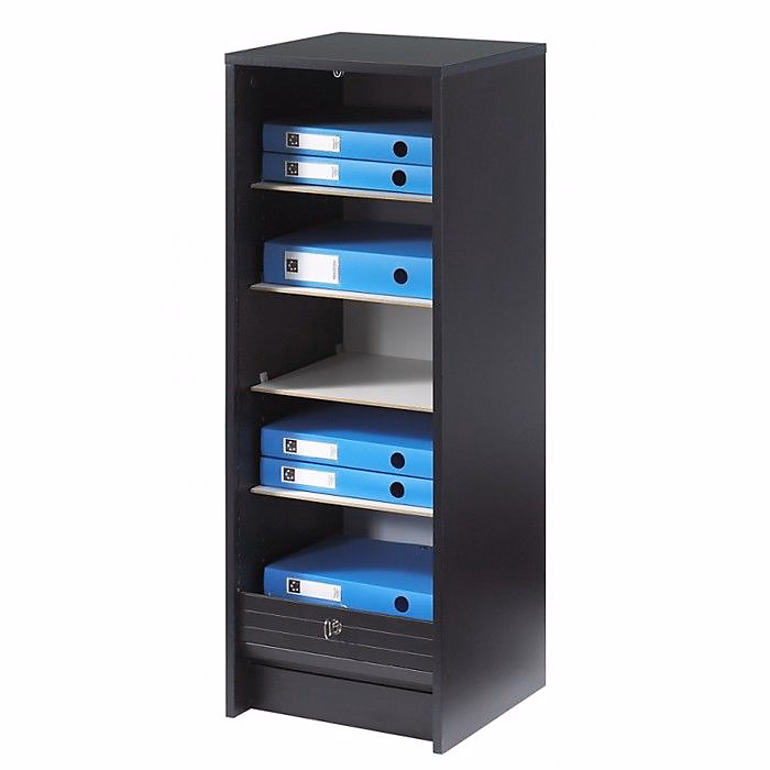 Rangement bureau – Classeur à rideau H103 cm uni noir