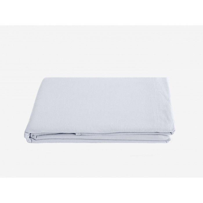 Drap plat Palace pur coton teint lavé – 63 fils/cm² Vent du sud | 240x290 | Palace Neige
