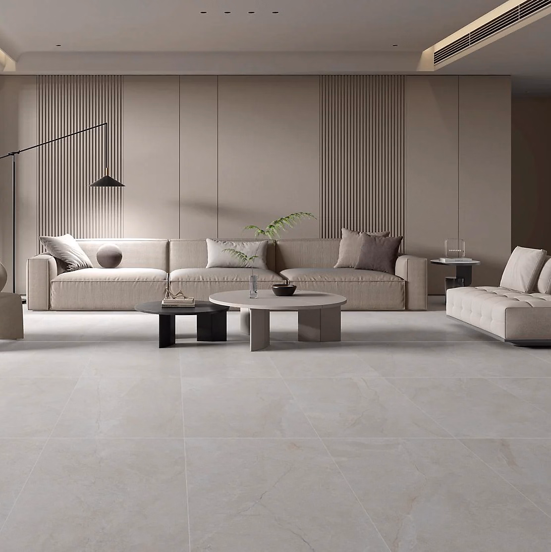 Carrelage intérieur sol – CARRELAGE PETROS CREAM EFFET PIERRE 120X60