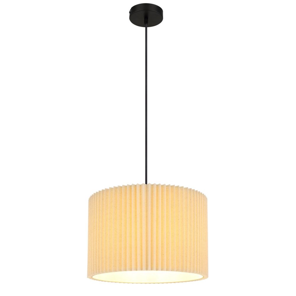 Globo Page Suspension cylindrique noire mate, 1 ampoule E27 – Ambiance extérieure