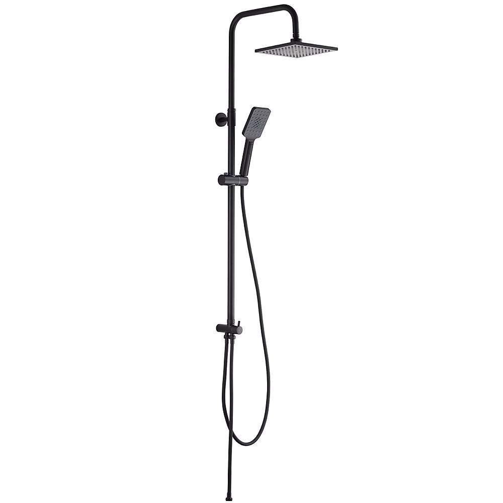 BLACKROMA Colonne de douche sans mitigeur hauteur réglable 80 à 115 cm – Noir mat