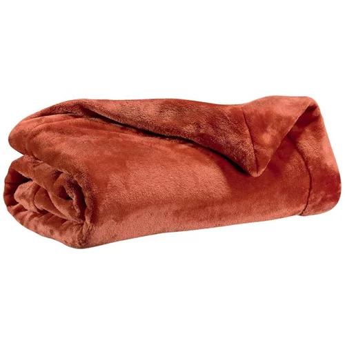 Plaid microfibre coloris caramel en polyester Tender Vivaraise – 150 x 200 cm