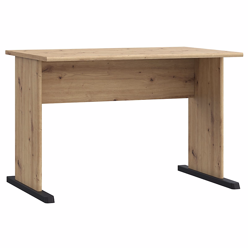 Bureau L. 108 cm décor chêne artisan avec piètement noir – MARIA