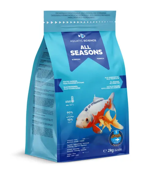 Nourriture annuelle pour poisson d'étang de minimum 7 cm de long Aquatic Science All Seasons - Taille S sac de 2 kg