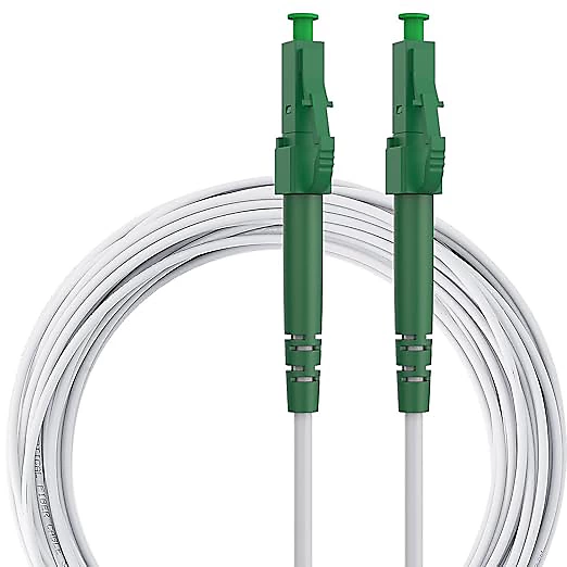 Elfcam – Câble Fibre Optique LC/APC à LC/APC | 0 | 5m (Blanc) | Jarretière Optique Simplex Monomode 9/125um LSZH