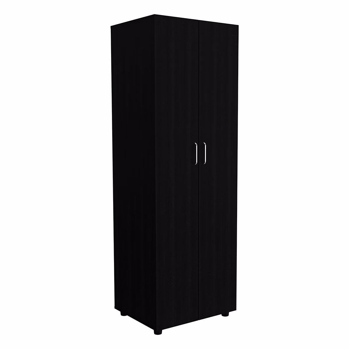 Armoire Aurora en mélamine avec deux étagères et une tringle à vêtements – 180 cm X 60 cm X 48.5 cm , Noir