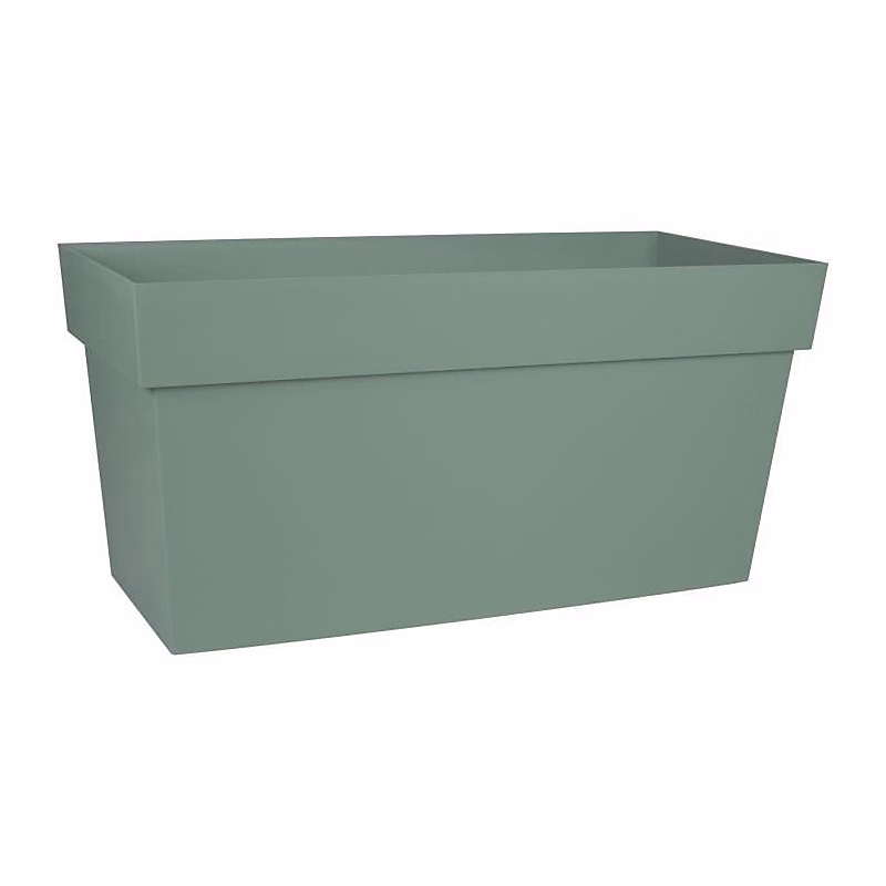 EDA Muret TOSCANE 80 cm | Jardiniere a Roulettes – Volume 74 L – Réserve d'Eau et Grille Filtrante – 79 × 35 × 39 cm – Vert lau