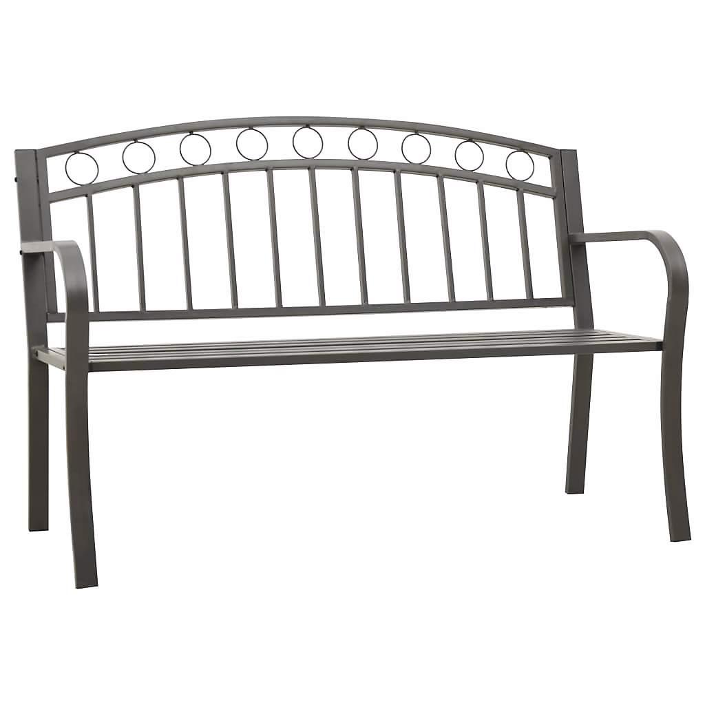 Banc de jardin Gris 120 cm Acier vidaXL – Réf. JUZXDZLMD8917427257
