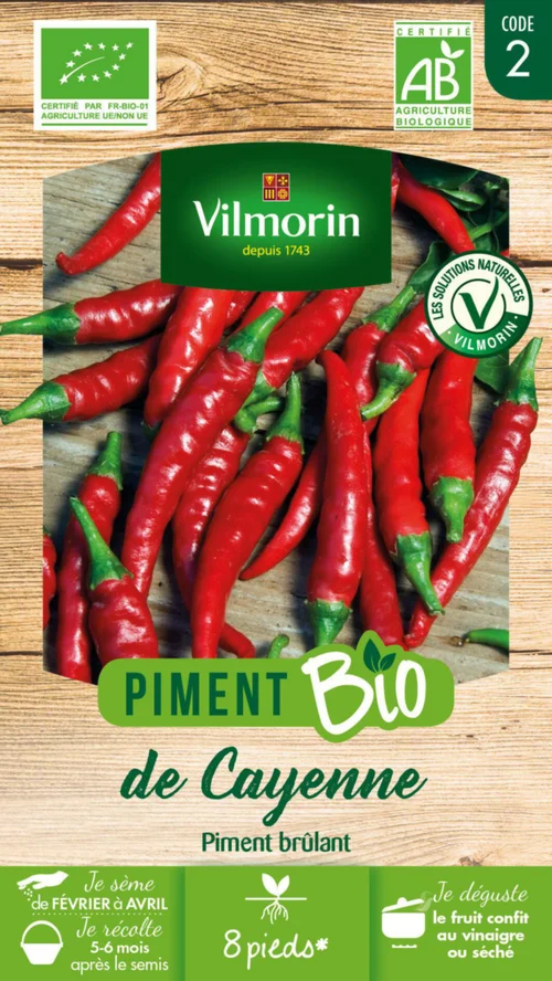 Piment de Cayenne Bio Vilmorin - graines à semer