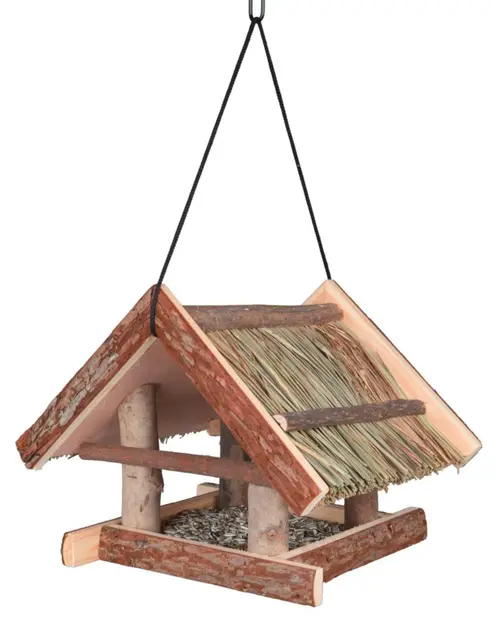 Mangeoire suspendue pour oiseaux de la nature en bois d'écorce Trixie - 25 x 25 x 25 cm