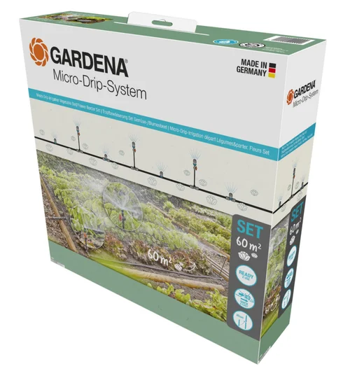 Kit d’initiation pour potagers arrosage goutte à goutte Gardena Micro-Drip System 60 m2