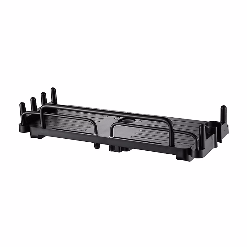 Étagère de douche télescopique sans perçage 28-44 cm – support de rangement pour barre de douche 18-26 mm (noir)