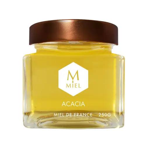 Miel d’acacia dans un pot en verre Hexagone - 250 g