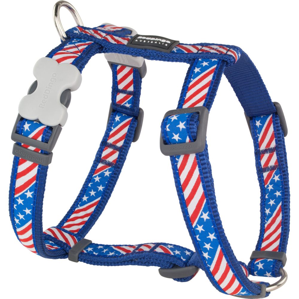 Harnais pour Chien Red Dingo US Flag 25 39 cm Rouge Bleu