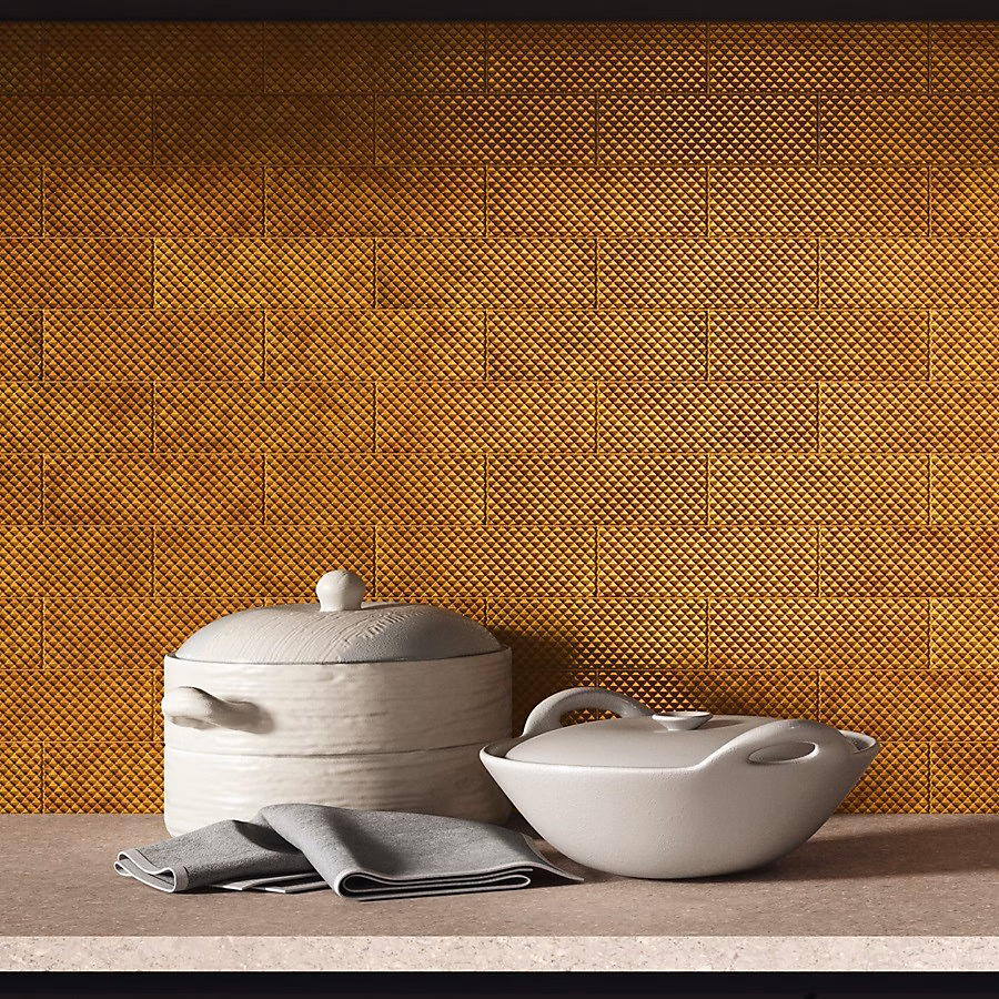 carrelage MIMOSA AMBER 6 – 5 × 20 cm effet zellige