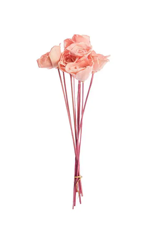 Bouquet de 8 roses artificielles bombay coloris rose - Ø 8 cm x 40 cm