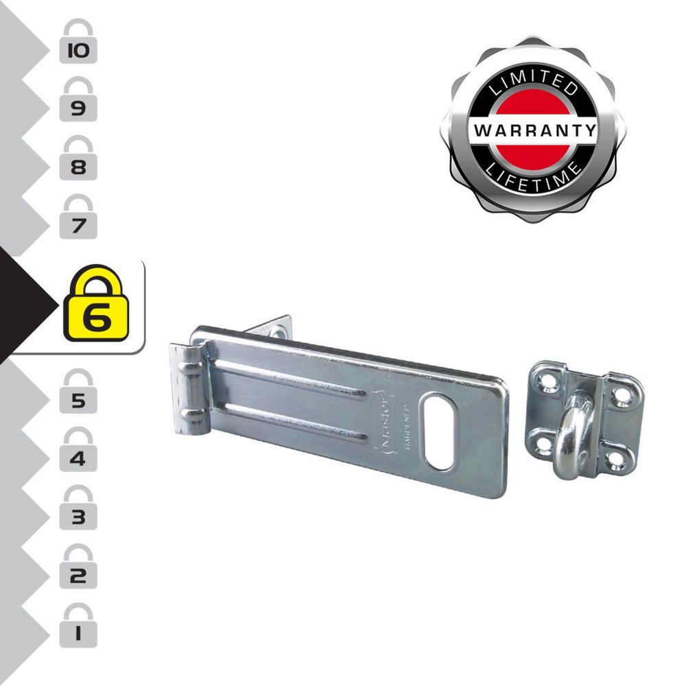 Master lock 706EURD Moraillon pour Verrouillage de Porte Extérieure, 15 x 6 cm – Aménagement du jardin