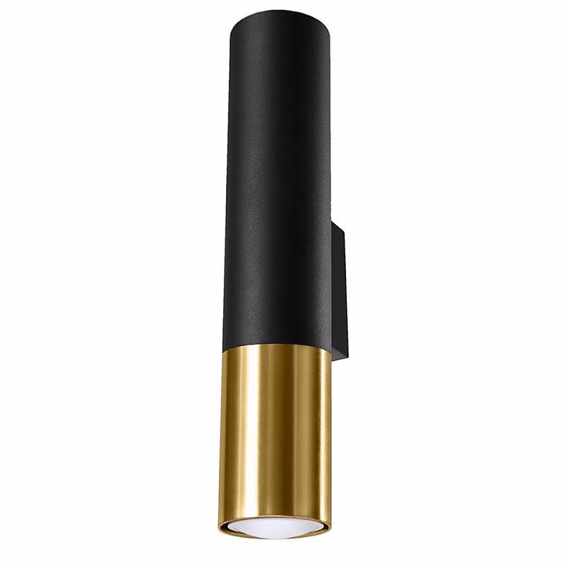 Applique Murale Noire Or pour 2 Ampoules GU10 – SILAMP