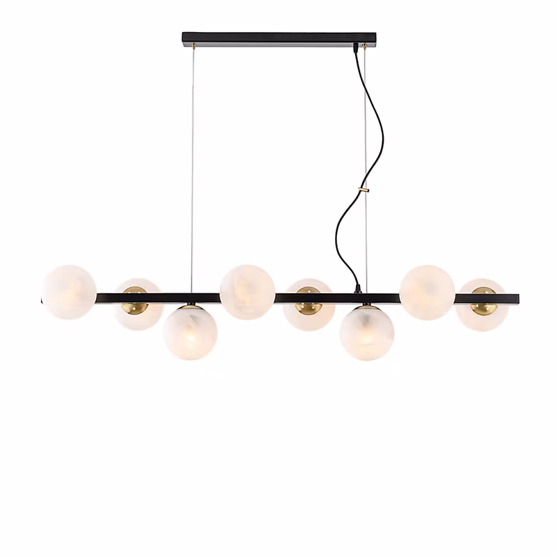 Adrian Suspension En Fer Laqué Noir Et Bronzé 8 Lumières L.121X30 Bl278 – 8 | Nr