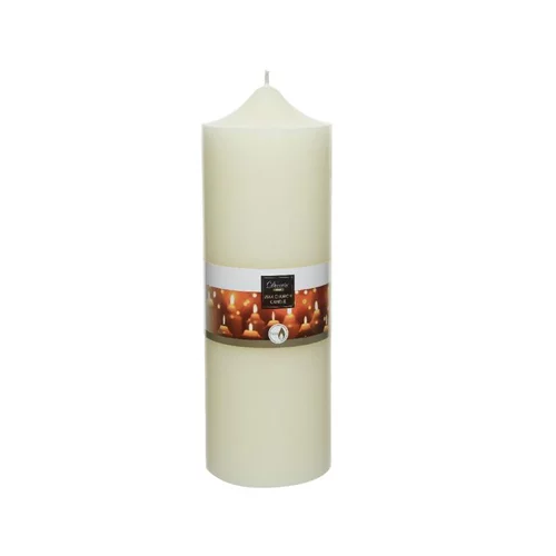 Bougie cierge coloris blanc en cire - 10 cm