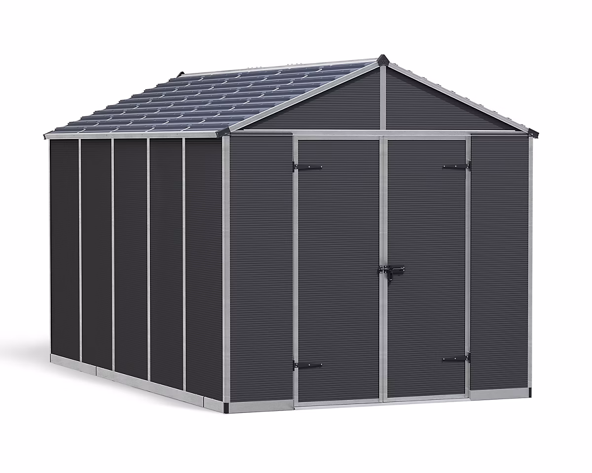 Abri de jardin Rubicon polycarbonate gris foncé surface totale 8 – 5m²