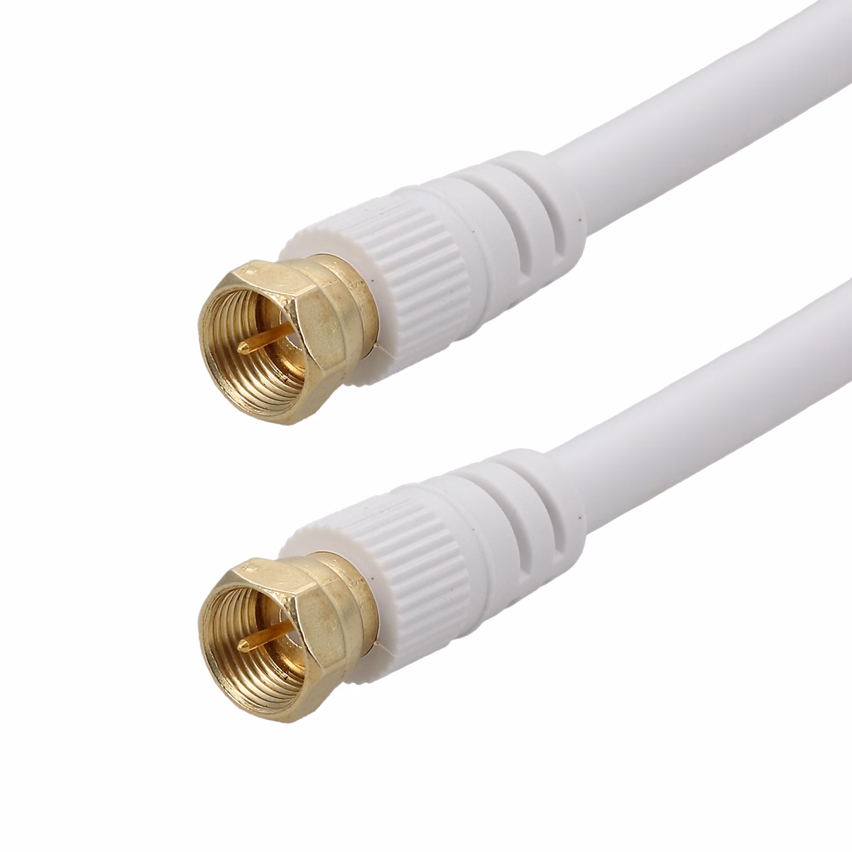 Cordon F 7 mm mâle / F 7 mm mâle | blanc connecteurs plaqués or 3 m – Erard