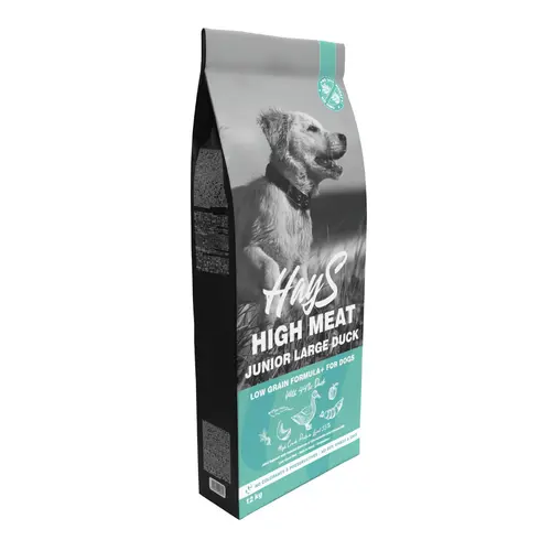 Croquette pour chiot de grande taille au canard Hays High Meat - 12 kg