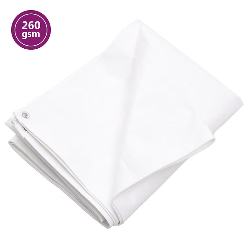 Bâche 260 g m² 4 × 6 m Blanc PEHD