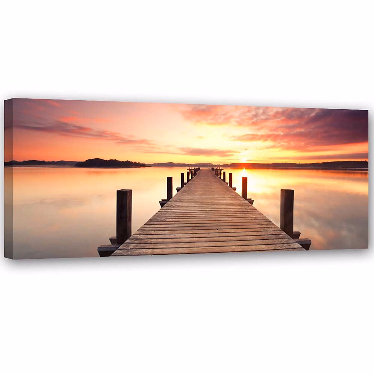 Cadre déco – Coucher de soleil sur le pont 120 × 40 cm