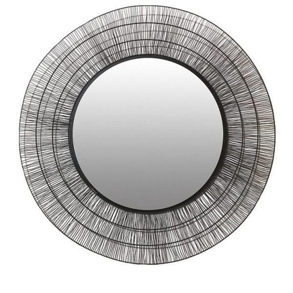 Miroir métal rond filaire noir diam.80cm | Miroir